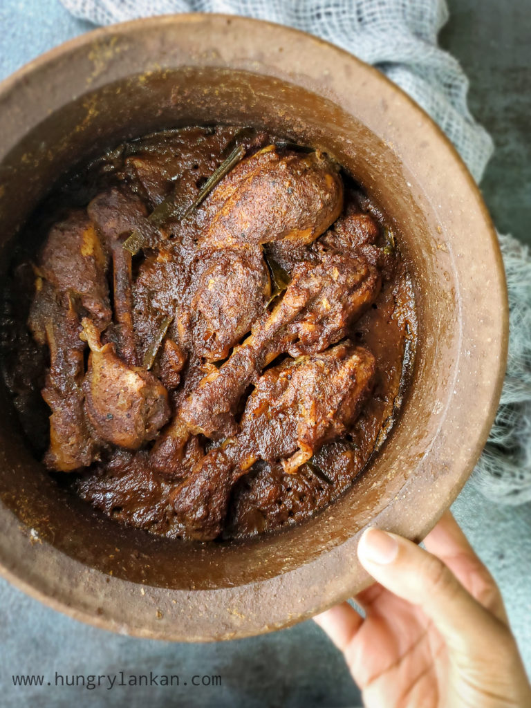 Sri Lankan kalu pol chicken